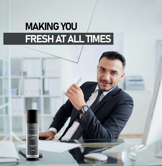 Lomani Paris Pour Homme Deodorant Spray 200ml with Ayur Soap for Men | Long-Lasting Fresh Fragrance | Everyday Body Spray | Refreshing Scent for Men | Grooming Essential