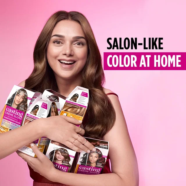 Loreal Professionnel Loreal Paris Casting Creme Gloss Medium Brown 500 Conditioning Hair Color - 87.5g+72ml | No Ammonia | Rich, Ultra Glossy Color | Optical Grey Coverage | Long-Lasting Color| Honey-Infused Conditioner | Salon Like Hair At-home