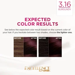 Loreal Professionnel Loreal Paris Excellence Creme Burgundy 3.16 | 72ml+100g | Triple Care Hair Color | 100% Grey Coverage | Long Lasting Color | Permanent Hair Color for Shiny, Healthy Hair | Vibrant Burgundy Hair Color | Shade -