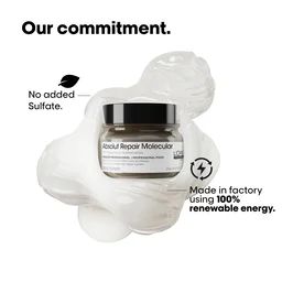 Loreal Professionnel Absolut Repair Molecular Rinse-Off Cream Mask 250ml | Deep Repair Mask For Very Damaged Hair | With 2% Peptides Bonder & 5 Amino Acids