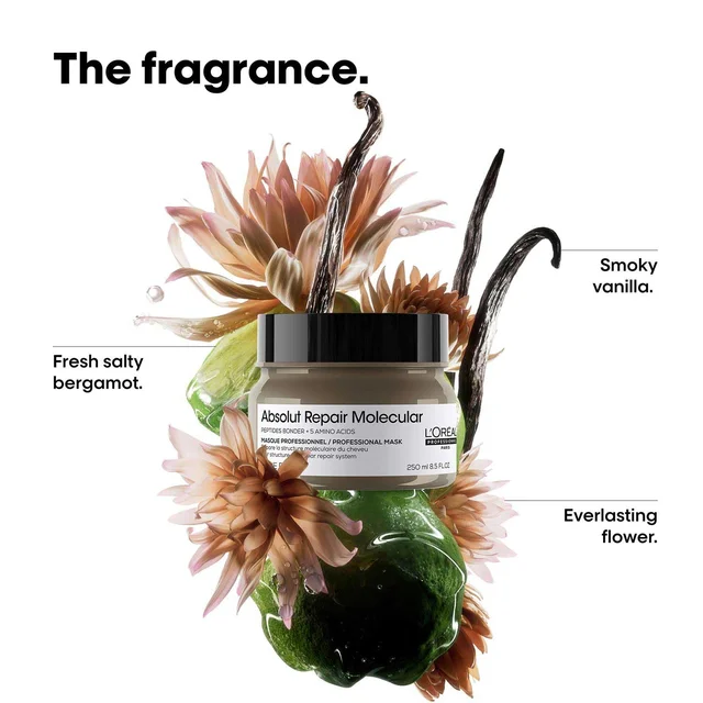 Loreal Professionnel Absolut Repair Molecular Rinse-Off Cream Mask 250ml | Deep Repair Mask For Very Damaged Hair | With 2% Peptides Bonder & 5 Amino Acids