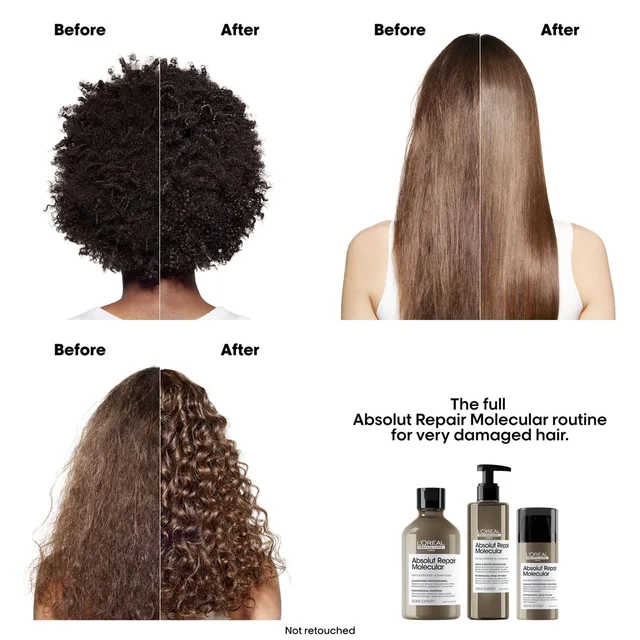 Loreal Professionnel Absolut Repair Molecular Sulfate-Free Shampoo 300ml | Deep Repair Shampoo For Damaged Hair | Professional Hair Strengthening & Repair Care