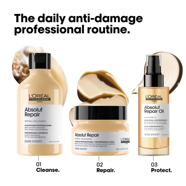 Loreal Professionnel Absolut Repair Shampoo 300ml | For Damaged & Weakened Hair
