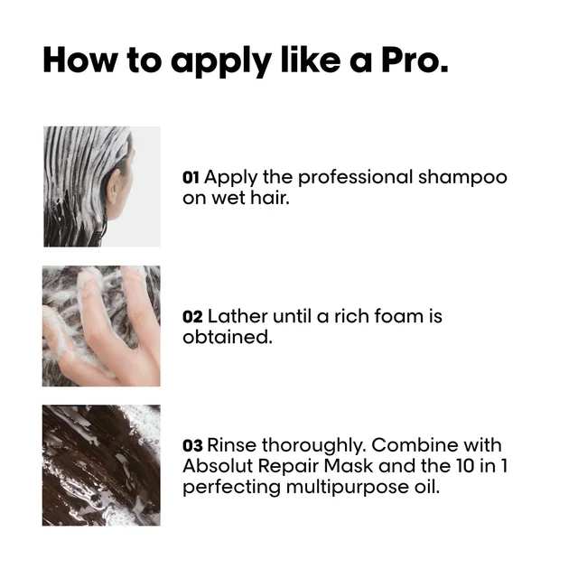 Loreal Professionnel Absolut Repair Shampoo 300ml | For Damaged & Weakened Hair