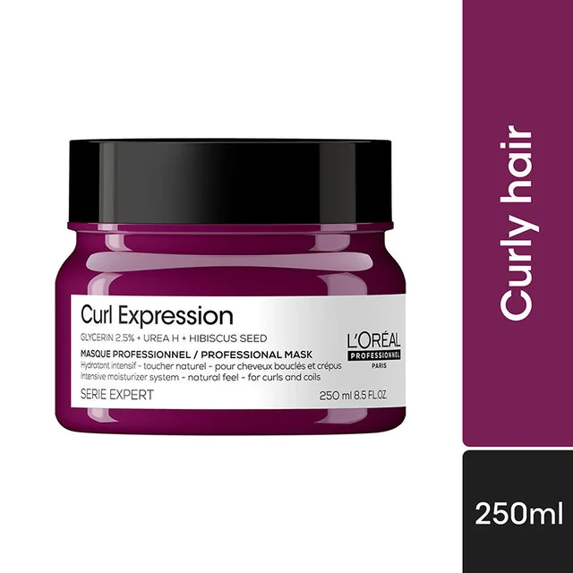 Loreal Professionnel Curl Expression Hair Mask 250ml For Curly & Coily Hair | Intense Moisturizing & Hydrating | Deep Nourishment, Anti Frizz, Shine Boost, Salon Results