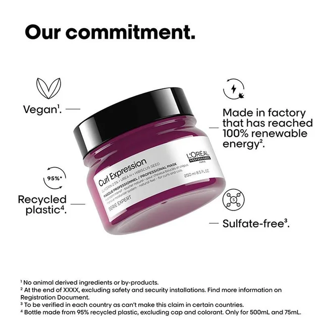 Loreal Professionnel Curl Expression Hair Mask 250ml For Curly & Coily Hair | Intense Moisturizing & Hydrating | Deep Nourishment, Anti Frizz, Shine Boost, Salon Results