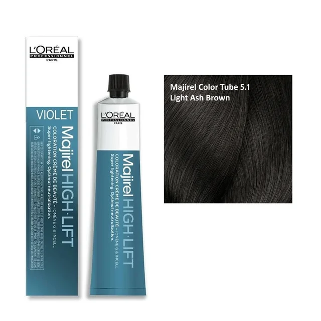 Loreal Majirel Hair Color 5.1 Light Ash Brown 60ml | Cool Ash Brown Hair Colour | Grey Coverage