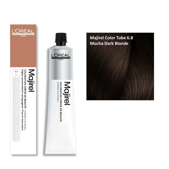 Loreal Professionnel Loreal Majirel Hair Color 6.8 Mocha Dark Blonde 60ml | Mocha Blonde Hair Colour | Smooth Finish - 60ml