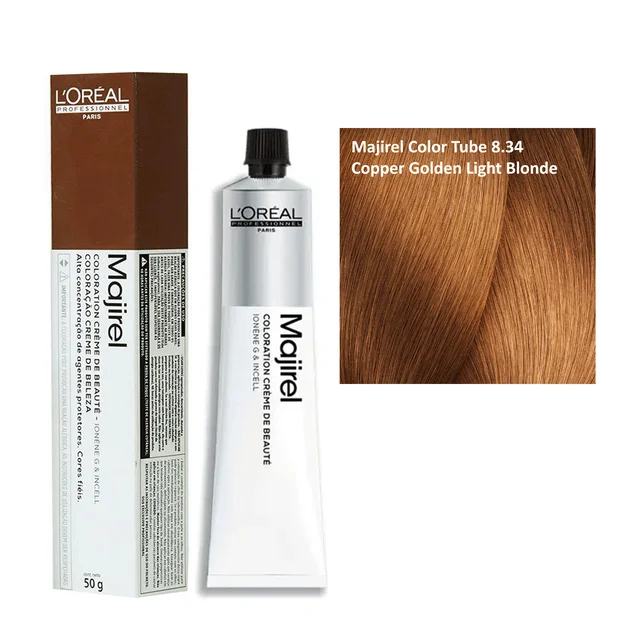 Loreal Majirel Hair Color 8.34 Copper Golden Light Blonde 60ml | Copper Golden Blonde Hair Colour