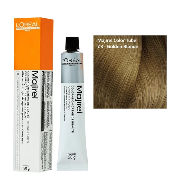 Loreal Professionnel Loreal Majirel Hair Color 7.3 Golden Blonde 60ml | Golden Blonde Hair Dye | Natural Shine - 60ml