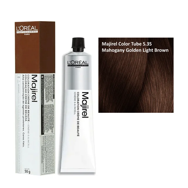 Loreal Professionnel Loreal Majirel Hair Color 5.35 Mahogany Golden Light Brown 60ml | Rich Mahogany Golden Hair Colour - 60ml