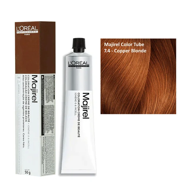 Loreal Majirel Hair Color 7.4 Copper Blonde 60ml | Vibrant Copper Blonde Hair Dye | Salon Finish