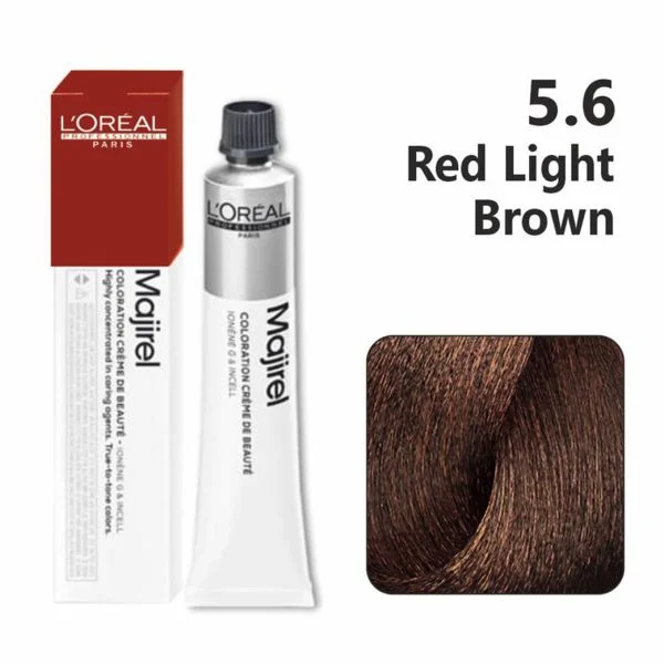 Loreal Professionnel Loreal Majirel Hair Color 5.6 Red Light Brown 60ml | Red Brown Hair Colour | Grey Coverage - 60ml