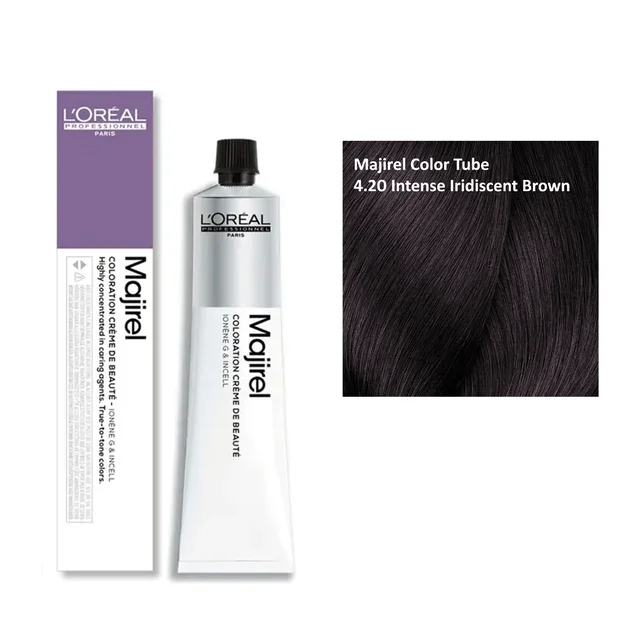Loreal Majirel Hair Color 4.20 Intense Iridescent Brown 60ml | Permanent Hair Colour | Rich Tone