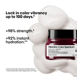 Loreal Professionnel Vitamino Color Spectrum Mask For All Coloured Hair With Ferulic Acid & Citric Acid | Moisturizing Color Treatment | Locks Day 1 Vibrancy - 250ml
