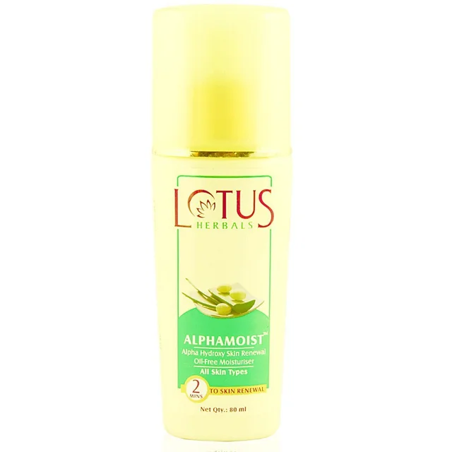 Lotus Herbals Alphamoist Alpha Hydroxy Skin Renewal Oil Free Moisturizer, 80 gm