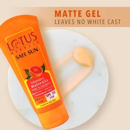 Lotus Herbals Safe Sun Vitamin C Matte Gel Daily Sunscreen PA +++, SPF 50,UVA & UVB, 100 gm