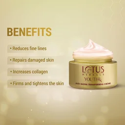 Lotus Herbals YouthRx Anti-Aging Transforming Cream, 50g | SPF 25, PA+++ | Reduces Fine Lines & Wrinkles | Provides Sun Protection & Revitalizes Skin for Youthful Glow