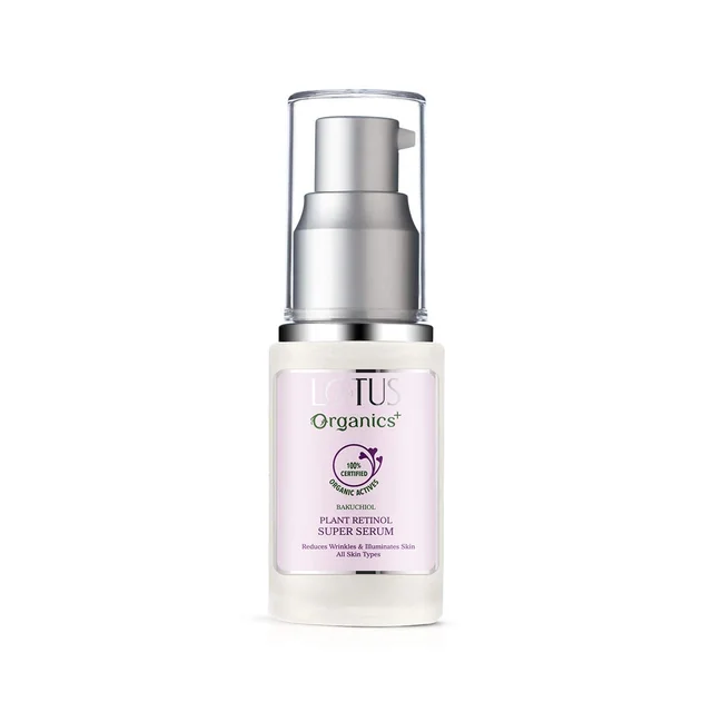 Lotus Organics+ Bakuchiol Plant Retinol Face Serum 30ml | Skin Brightening & Radiance Booster | Reduces Wrinkles & Fine Lines | 100% Certified Organic | Preservative Free | Gentle & Non-Irritating
