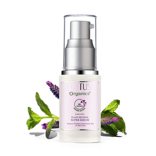 Lotus Organics+ Bakuchiol Plant Retinol Face Serum 30ml | Skin Brightening & Radiance Booster | Reduces Wrinkles & Fine Lines | 100% Certified Organic | Preservative Free | Gentle & Non-Irritating