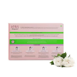 Lotus Organics+ Diamond Radiance Facial Kit 54 x 4 | With Plant Ceramide & Diamond Dust | Deep Hydration, Wrinkle & Fine Line Care | Tightens Saggy Skin | 54g | All Skin Types
