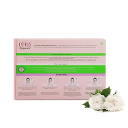 Lotus Organics+ Precious Brightening Facial Kit 54g x 4| With 4 Steps for Instant Bright & Glowing Skin | Enriched with 100% Certified Organic Actives | For Men & Women