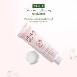 Lotus Organics+ Precious Brightening Facial Kit 54g x 4| With 4 Steps for Instant Bright & Glowing Skin | Enriched with 100% Certified Organic Actives | For Men & Women