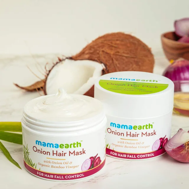 Mama Earth Mama earth Onion Hair Mask 200g | Enriched with Onion Oil & Organic Bamboo Vinegar | Strengthens Hair, Controls Hair Fall & Promotes Healthy Hair Growth