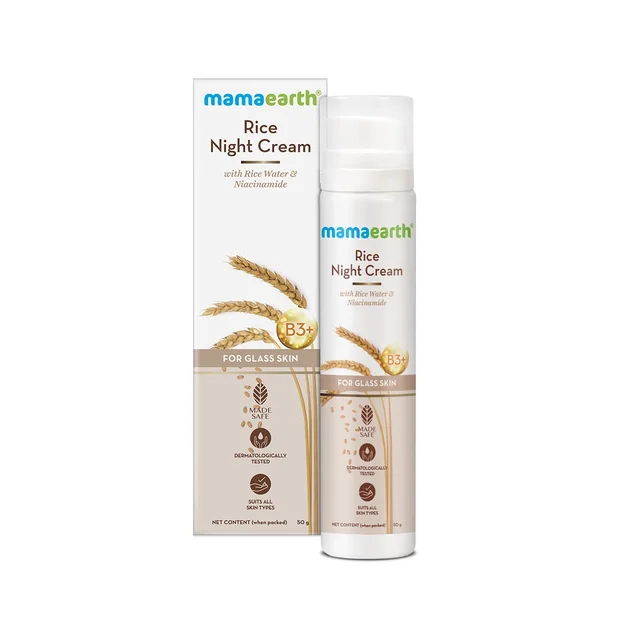 Mama Earth Mama earth Onion Rice Night Cream 50g | Enriched with Rice Water & Niacinamide | Hydrates, Brightens & Restores Skin Overnight