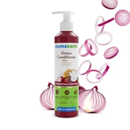 Mamaearth Onion Conditioner 250ml | with Coconut Oil | Paraben & SLS Free | Leaving Hair Soft & Manageable | Anti-Frizz Hair | Chemical-Free | Hydrating Conditioner | Reduces Hair Fall | for All Hair Types