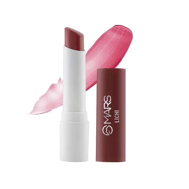 Mars Aqua Splash Tinted Lip Balm 07-LICHI with Shea Butter 3g | Jojoba Oil & Vitamin E | Passion Fruit Flavor | Moisturizing, Non-Sticky & Nourishing for Chapped Lips