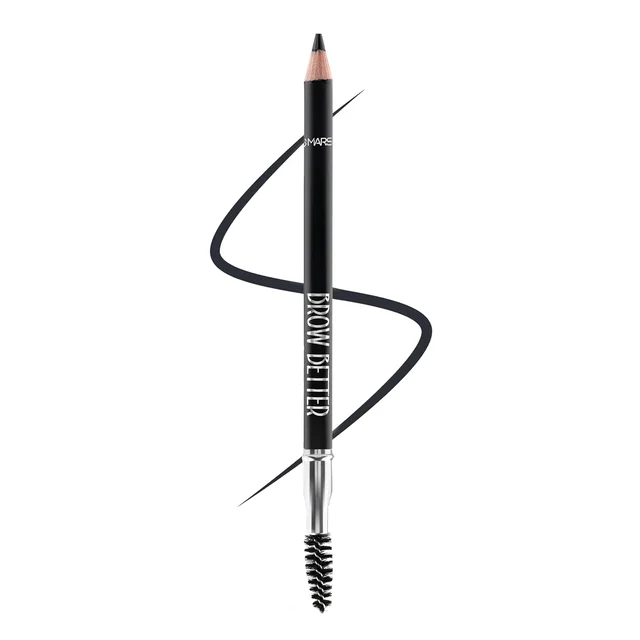 Mars Brow Better Eyebrow Pencil with Spoolie (Black - 1.4g)| Smudge-Proof | Long-Lasting | Rich Pigmentation for Natural Brows