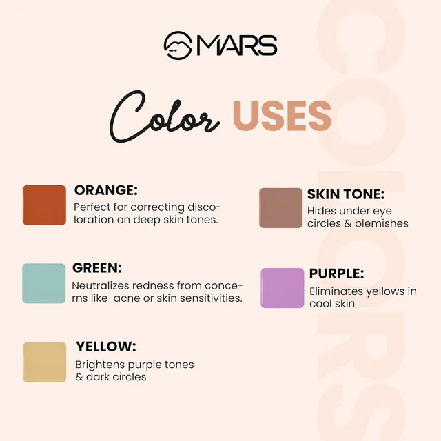 Mars Cover Rangers Creamy Matte Concealer 24g Multicolor Shade 01| Corrector & Concealer Palette | Lightweight, Easy Blend, Full Coverage Face Makeup Concealer