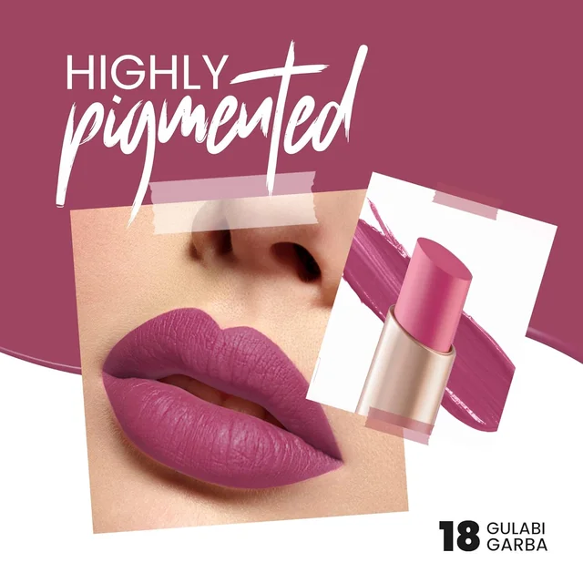 Mars MARS Creamy Matte Long-Lasting Lipstick 18-Gulabi Garba)| Smooth & Lightweight | Single Swipe Application