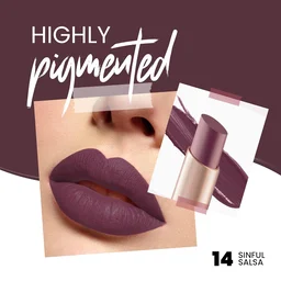 Mars MARS Creamy Matte Long-Lasting Lipstick 14-Sinful Salsa)| Smooth & Lightweight | Single Swipe Application