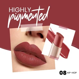 Mars MARS Creamy Matte Long-Lasting Lipstick 08-Hip-Hop)| Smooth & Lightweight | Single Swipe Application