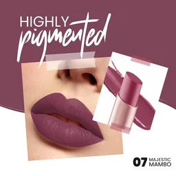 Mars MARS Creamy Matte Long-Lasting Lipstick for Women 3.2g (Shade 07-Majestic Mambo)| Smooth & Lightweight | Single Swipe Application