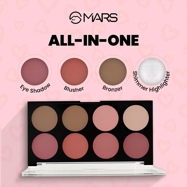 Mars MARS Fantasy Face Palette with Blushes, Highlighters and Bronzer 20g (Shade-01) | Highly Pigmented | Long Lasting | Complete Face Makeup Kit