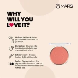 Mars Flush of Love Face Blusher 8g, Shade09 | Highly Pigmented | Easy to Blend | Lightweight Matte Finish | Natural & Long-Lasting Cheek Color