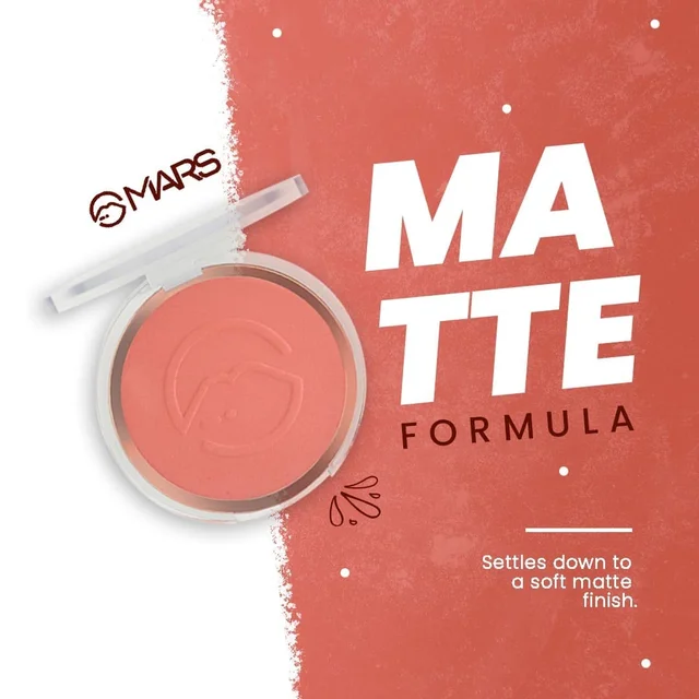 Mars Flush of Love Face Blusher 8g, Shade09 | Highly Pigmented | Easy to Blend | Lightweight Matte Finish | Natural & Long-Lasting Cheek Color