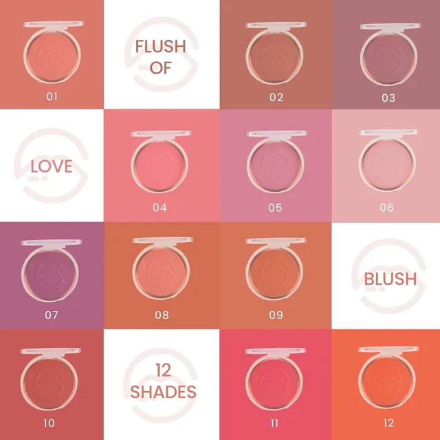 Mars Flush of Love Face Blusher 8g, Shade09 | Highly Pigmented | Easy to Blend | Lightweight Matte Finish | Natural & Long-Lasting Cheek Color