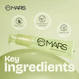 Mars Glow O' Clock Gel 30ml| Hydrating & Dewy Finish | Gripping Primer with Green Tea Extracts | Long-Lasting Power Grip | Smooth Makeup Base | Ideal for Dry Skin