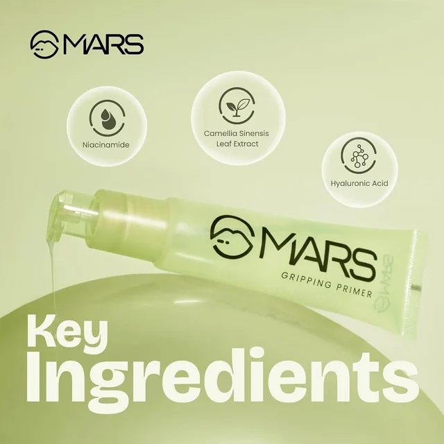 Mars Glow O' Clock Gel 30ml| Hydrating & Dewy Finish | Gripping Primer with Green Tea Extracts | Long-Lasting Power Grip | Smooth Makeup Base | Ideal for Dry Skin