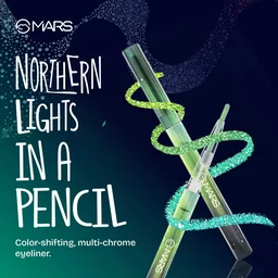 Mars MARS Northern Lights In A Pencil Retractable Eyeliner (03-TUNDRA TEAL) 0.35gm | Waterproof & Smudge-Resistant | Long-Lasting & Duo-Chrome Eye Pencil for Bold Looks