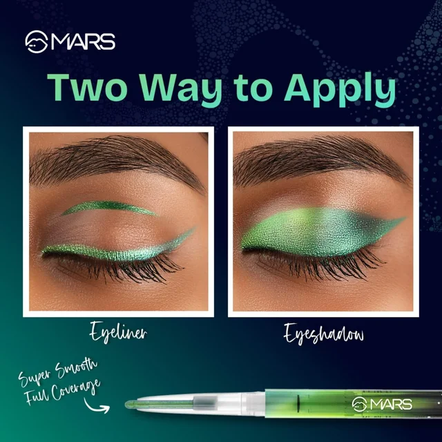 Mars MARS Northern Lights In A Pencil Retractable Eyeliner (03-TUNDRA TEAL) 0.35gm | Waterproof & Smudge-Resistant | Long-Lasting & Duo-Chrome Eye Pencil for Bold Looks