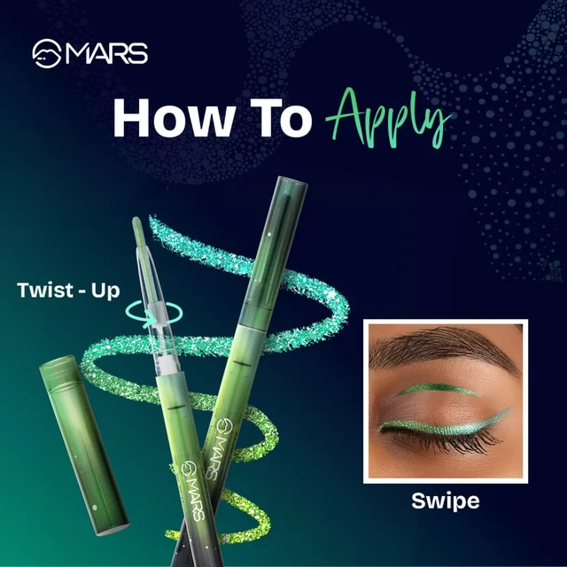 Mars MARS Northern Lights In A Pencil Retractable Eyeliner (03-TUNDRA TEAL) 0.35gm | Waterproof & Smudge-Resistant | Long-Lasting & Duo-Chrome Eye Pencil for Bold Looks
