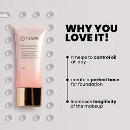 Mars Oil Control Pore Cure Primer 30ml | Minimizes Pores, Controls Oil & Shine | Smooth Base for Long-Lasting Makeup | Ideal for Oily and Combination Skin