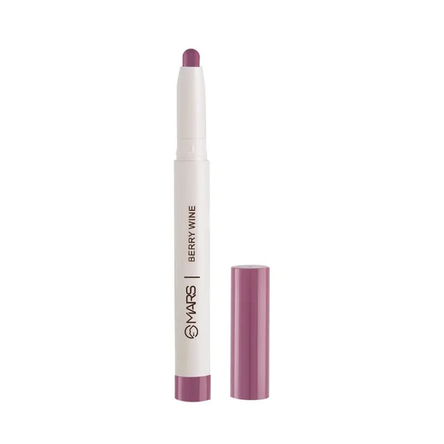 Mars Poppins Long-Lasting Lip Crayon 09-BERRY-WINE (1.3g) | Matte Finish | Smudge-Proof & Kiss-Proof Lipstick for Women
