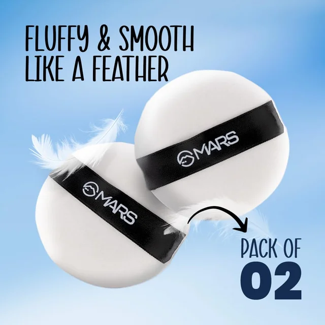 Mars Powder Puff with Strap | Perfect for Loose & Pressed Powder | Flawless Application & Gentle on Skin