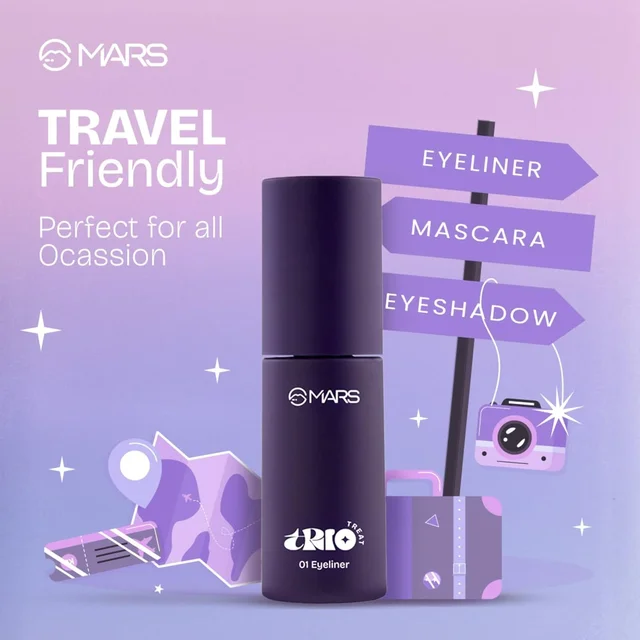 Mars Trio Treat 3-IN-1 Eye Makeup Kit 24.50g | Includes Eyeliner, Mascara & Eyeshadow | Travel-Friendly Design | Long-Lasting & Versatile